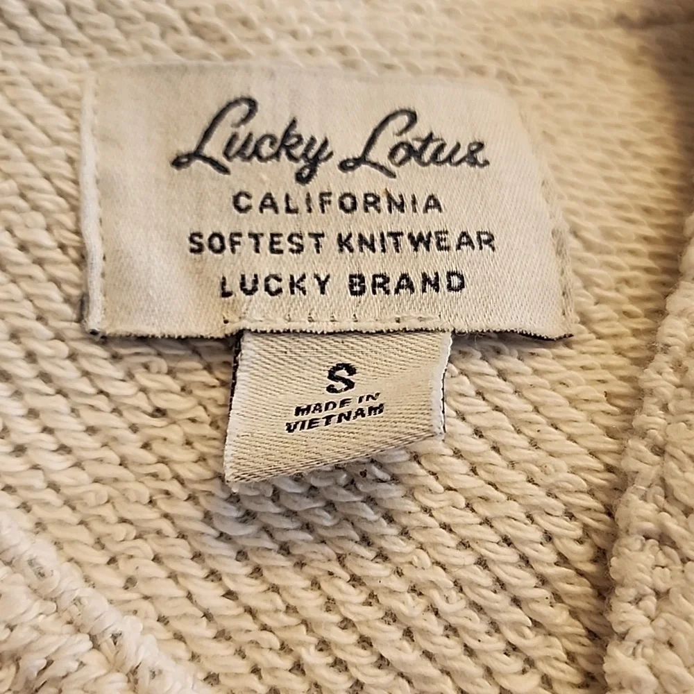 Lucky Lotus Lucky Brand Assymetrical French Terry Moto Jacket Bohemian Summer - Picture 5 of 11